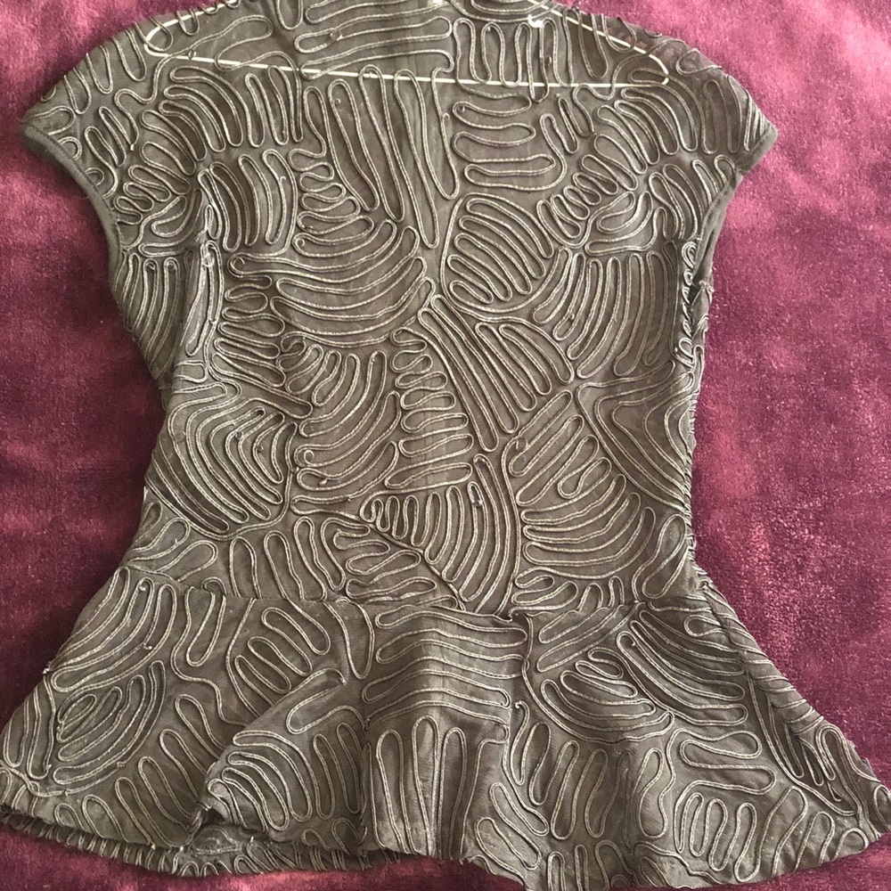 See through black pattered shirt